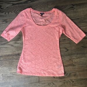 Coral lace top